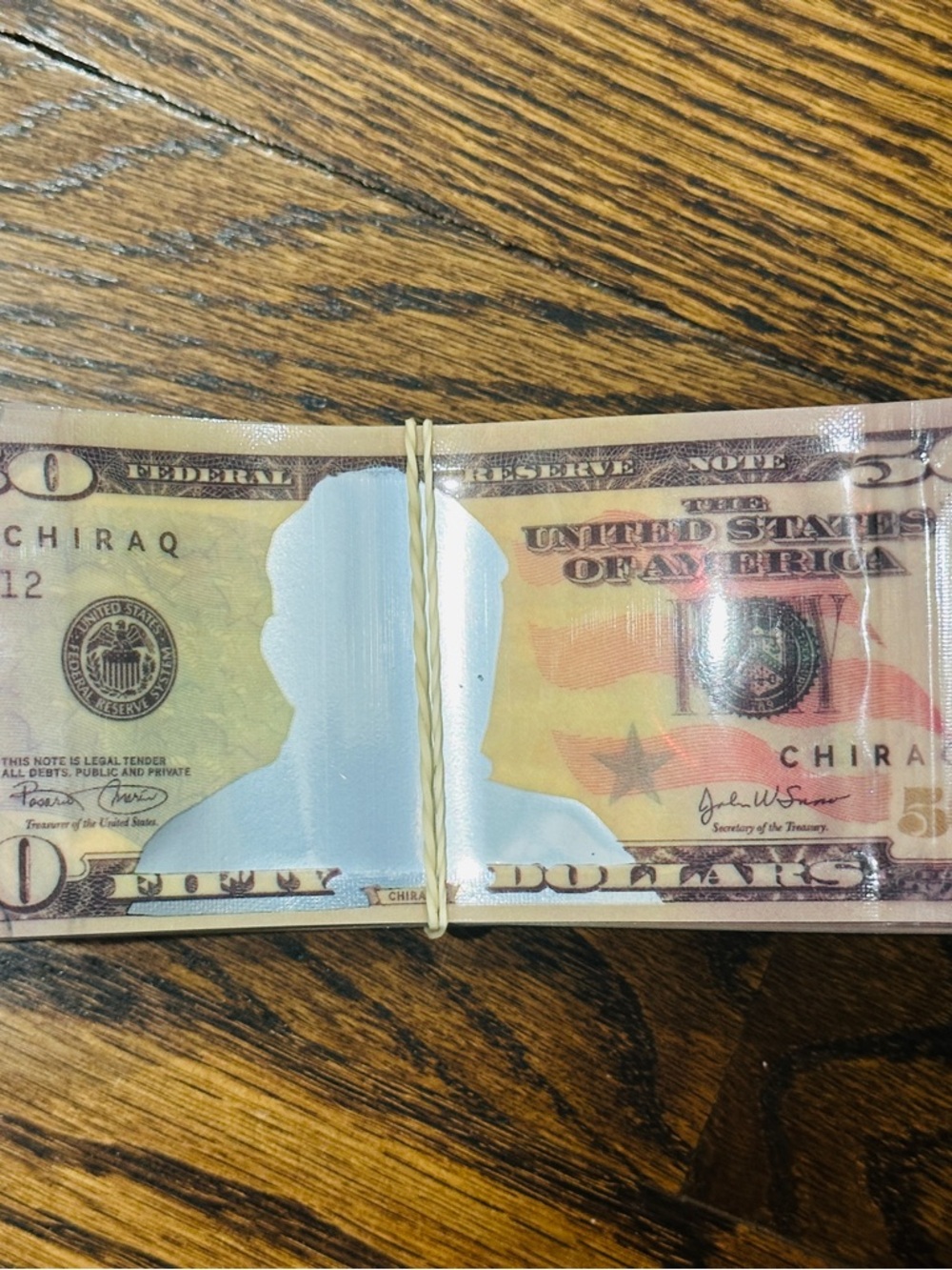 50pc Mylar bags 3.5 G $50 Dollar Bill DesigSmell-Proof Metallic Storage